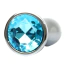 Анальная пробка с голубым кристаллом Exclusivity Jewellery Silver Straight Plug L, серебряная - Фото №2