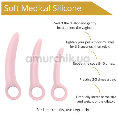 Вагинальные расширители Sweet Play Pelvic Floor Muscles Training Set A13, розовые