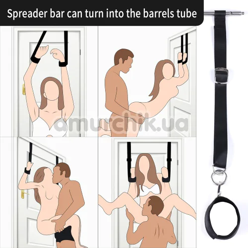 Бондажний набір Lockink Yeahwow Door Swing & Leg Spreader Bondage Set, чорний