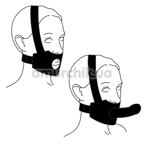 Маска на голову для страпона Bedroom Fantasies Head Bondage Harness, черная