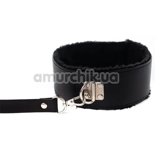 Нашийник з повідцем Fantasy Fetish Collar And Leash, чорний