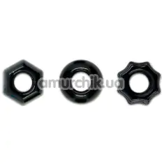 Набір з 3 ерекційних кілець Renegade Chubbies Super Stretchable Rings, чорний - Фото №1