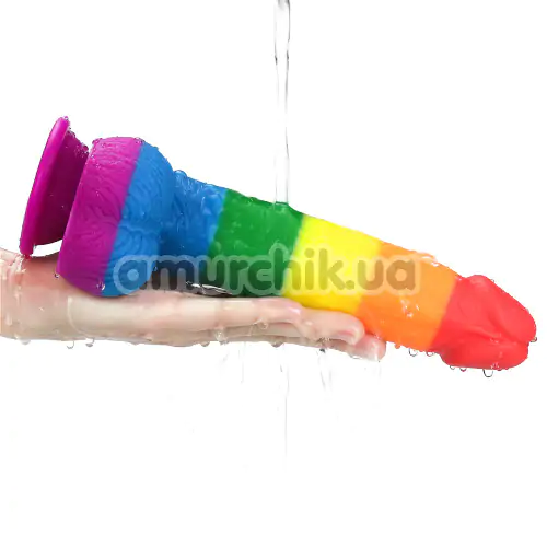 Фаллоимитатор LoveToy Prider 9, радужный