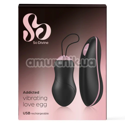 Виброяйцо So Divine Addicted Vibrating Love Egg, черное