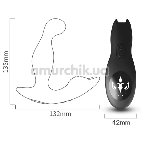 Вібростимулятор простати з ротацією Prostate Massager Bat King, чорний