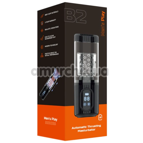 Мастурбатор з поштовхами і ротацією Men's Play Automatic Thrusting Masturbator B2, чорний