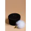Анальна пробка з білим хвостиком Upko Rabbit Fur Bunny Tail Small Butt Plug, золота - Фото №5