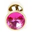 Анальная пробка с розовым кристаллом Exclusivity Jewellery Gold Plug, золотая - Фото №2