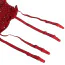 Комплект Star Night Sinful Luxe Diamond Fishnet Set, красный: бюстгальтер + пояс для чулок + перчатки + трусики-стринги + чулки - Фото №11