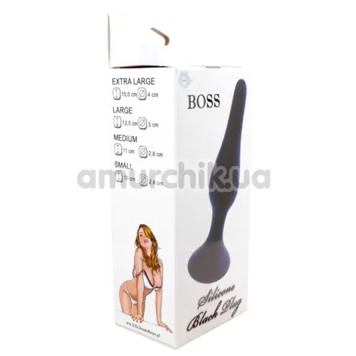 Анальна пробка Boss Series Silicone Black Plug Extra Large, чорна
