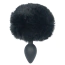 Анальная пробка с черным хвостиком Punishment Bunny Tail Silicone Plug, черная - Фото №1