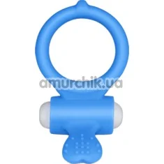 Виброкольцо Power Clit Cockring Heart, голубое - Фото №1