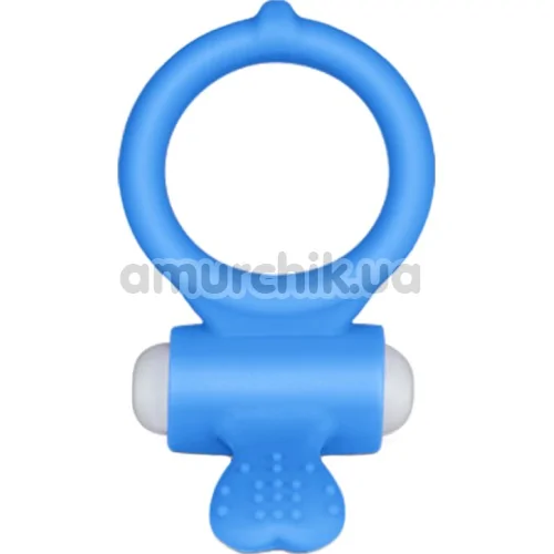 Виброкольцо Power Clit Cockring Heart, голубое - Фото №1
