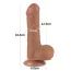 Фаллоимитатор Sliding-Skin Dual Layer Dong 7 с закрытой головкой, светло-коричневый - Фото №5