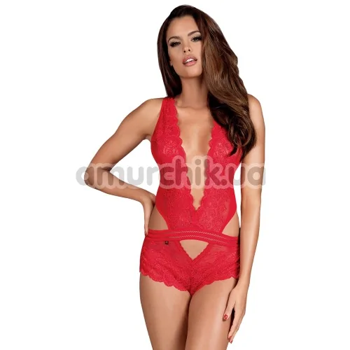 Боди Obsessive 853-TED-3, красное