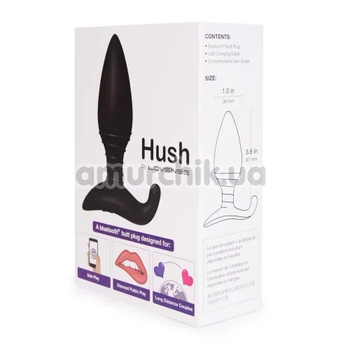 Анальна пробка з вібрацією Lovense Hush Small, чорна