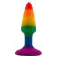 Анальная пробка Alume Silicone Pride Plug S, радужная - Фото №1