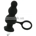 Анальна пробка з ерекційним кільцем і вібрацією Loveshop Black Silicone 810323, чорна - Фото №1