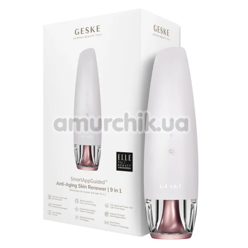 Микротоковый LED-излучатель для восстановления кожи лица Geske Anti-Aging Skin Renewer 9 in 1, кремовый