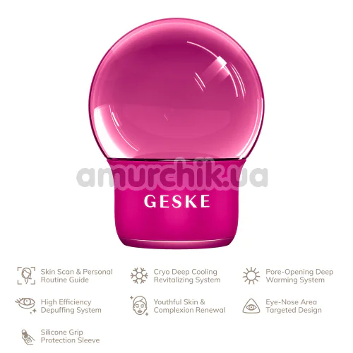 Масажер для обличчя та тіла Geske Cool & Warm Face and Body Massager 7 in 1, яскраво-рожевий