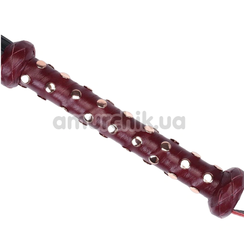 Флоггер Liebe Seele Wine Red Heavy Leather Flogger with Studded Handle, бордовый