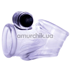Насадка на пенис с вибрацией Passion Advancer Penis Sleeve With Vibrating Bullet, прозрачная - Фото №1