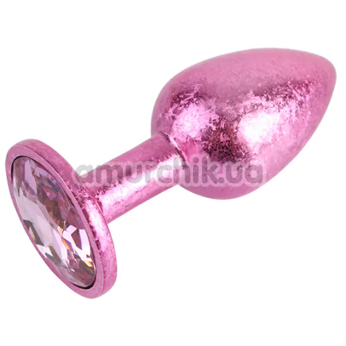 Анальная пробка с розовым кристаллом Matrix Mont Nebula Pink Gem Metal Plug S, розовая
