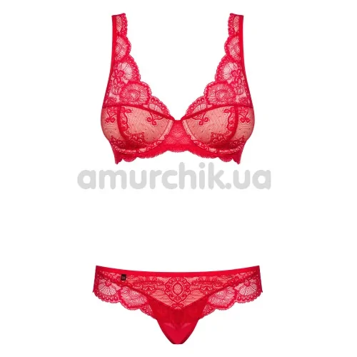 Комплект Obsessive 853-SET-3 красный: бюстгальтер + трусики-стринги