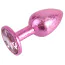 Анальная пробка с розовым кристаллом Matrix Mont Nebula Pink Gem Metal Plug S, розовая - Фото №2