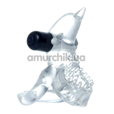 Эрекционное кольцо c вибрацией Boss Series EasyLove Vibro Cock Ring Dolphin, прозрачное - Фото №1