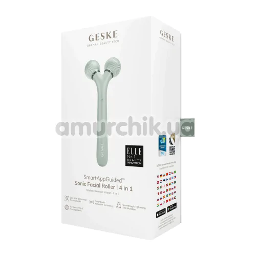 Ультразвуковий масажер для обличчя Geske Sonic Facial Roller 4 in 1, зелений