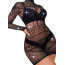 Сукня Star Night Hollow Fishnet Transparent Rhinestone Dress, чорна - Фото №2