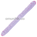 Двуконечный фаллоимитатор Doc Johnson Crystal Jellies Double Dong 18, фиолетовый - Фото №1