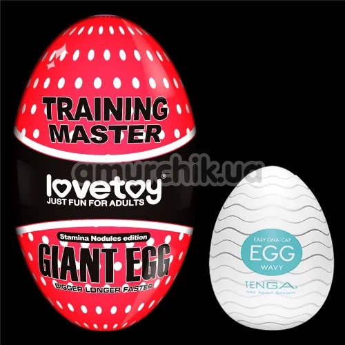 Мастурбатор Lovetoy Giant Egg Stamina Noduled Edition, прозорий
