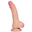 Фаллоимитатор Sliding-Skin Dual Layer Dong 7.5 с изогнутым стволом, телесный - Фото №1