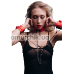 Ошейник с фиксаторами для рук Love Style Fet 23, красный - Фото №1