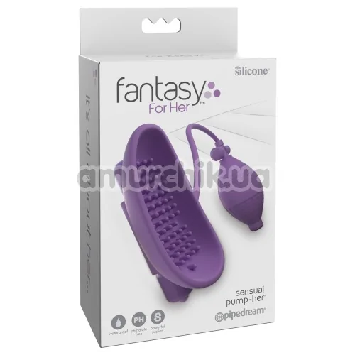 Вакуумная помпа с вибрацией для клитора Fantasy For Her Sensual Pump-Her, фиолетовая