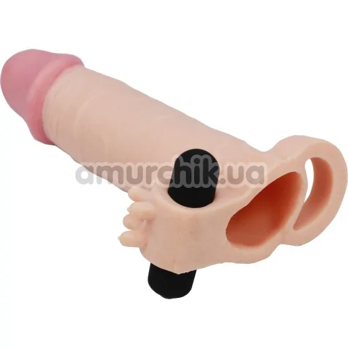 Насадка - удлинитель пениса с вибрацией Lovetoy Pleasure X-Tender Series LV1062, телесная