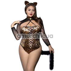Костюм кішечки JSY Sexy Lingerie P61127, леопардовий: боді + вушка - Фото №1