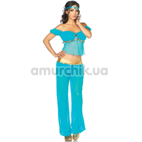 Костюм восточной красавицы Leg Avenue Arabian Beauty, голубой: топ + штаны + повязка на голову