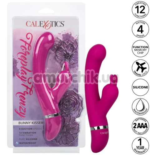 Вибратор Foreplay Frenzy Bunny Kisser, розовый