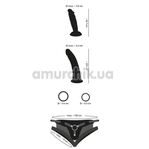 Набор страпонов Strap-On Kit For Playgirls Two Dildos, фиолетово-розовый