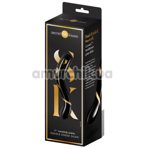 Фалоімітатор Secret Kisses 7 Handblow Double Ended Dildo, чорний