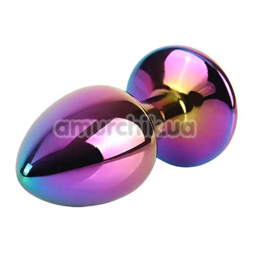 Анальная пробка с радужным кристаллом Matrix Mont Rainbow Gem Butt Plug S, радужная