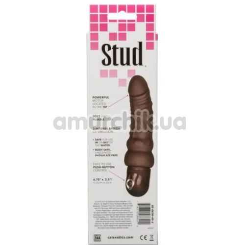 Вибратор Power Stud Curvy, коричневый
