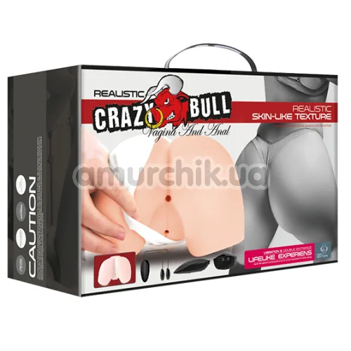 Штучна вагіна та анус з вібрацією Crazy Bull Vagina And Anal BM-009175Z-1, тілесна