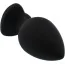 Анальна пробка з червоним кристалом Silicone Jewelled Butt Plug Heart Large, чорна - Фото №6