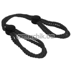 Фиксаторы для рук Behave! Luxury Fetish Bondage Cotton Cuffs-Black, черные - Фото №1