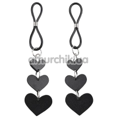 Прикраси для сосків Sex & Mischief Heart Nipple Ties, чорні - Фото №1