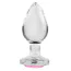 Анальна пробка з рожевим кристалом Adam & Eve Pink Gem Glass Plug Large, прозора - Фото №3